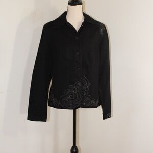 Chico's ,  Denim Dazzle Rowena  jacket black size 1